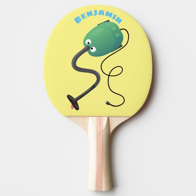 Raquette De Ping Pong Humour de dessin animé de l'aspirateur mignon (Devant)