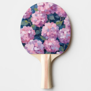 Raquette De Ping Pong Hydrangeas Florales Rose Tendre