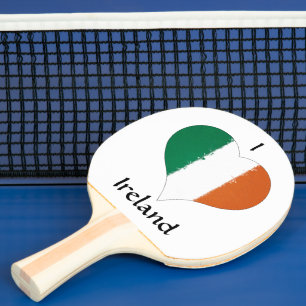 Raquette De Ping Pong I Heart Ireland Tricolor Drapeau irlandais