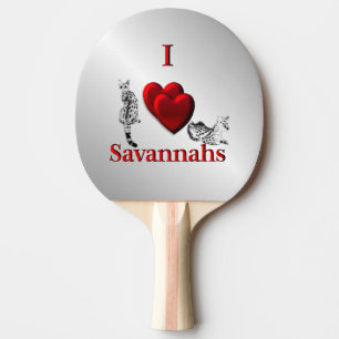 Raquette De Ping Pong I Heart Savannah Chat Argent