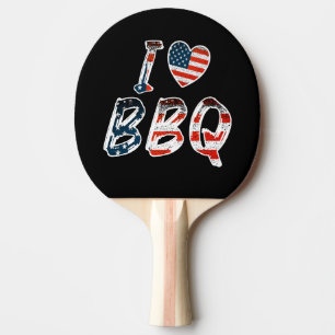 Raquette De Ping Pong I Love BBQ, American Patriotic
