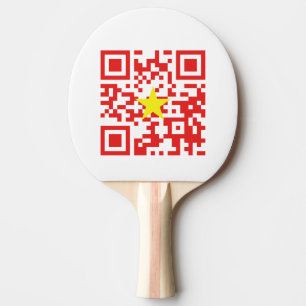 Raquette De Ping Pong I Love Vietnam (Tôi Yêu Viêt Nam) Drapeau QR Code