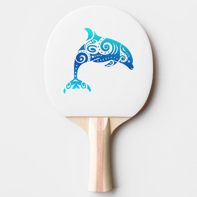 Raquette De Ping Pong Idée-cadeau pour les dauphins maoris polynésiens (Devant)