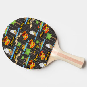Raquette De Ping Pong Île au trésor Palmier Tropical Drapeau de pirate e