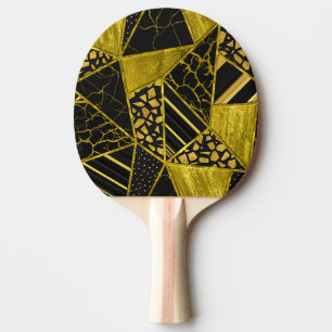 Raquette De Ping Pong Illusion de texture du triangle noir or