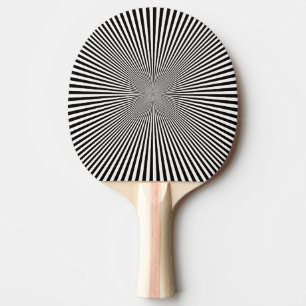 Raquette De Ping Pong Illusion d'optique en noir et blanc.