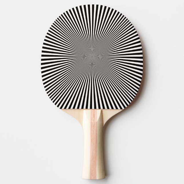 Raquette De Ping Pong Illusion d'optique en noir et blanc. (Devant)