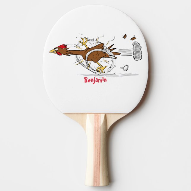 Raquette De Ping Pong Illustration amusante de poulet cool (Devant)