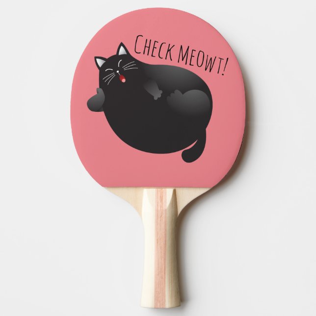 Raquette De Ping Pong Illustration amusante du chat Check Meowt / Check  (Devant)