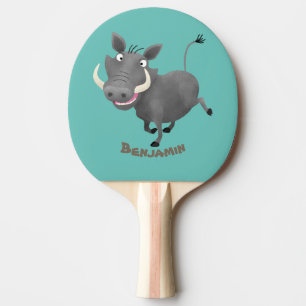 Raquette De Ping Pong Illustration amusante d'un cochon de phacochère af