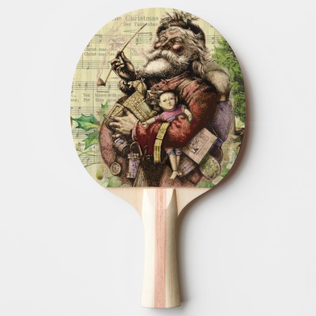 Raquette De Ping Pong Illustration classique de Thomas Nast du Père Noël (Devant)