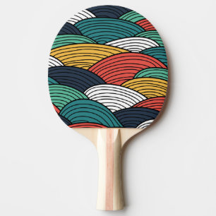 Raquette De Ping Pong Illustration colorée de motif de vagues