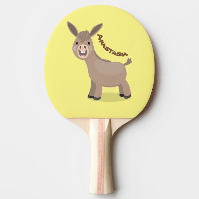 Raquette De Ping Pong Illustration d'âne miniature joyeux (Devant)