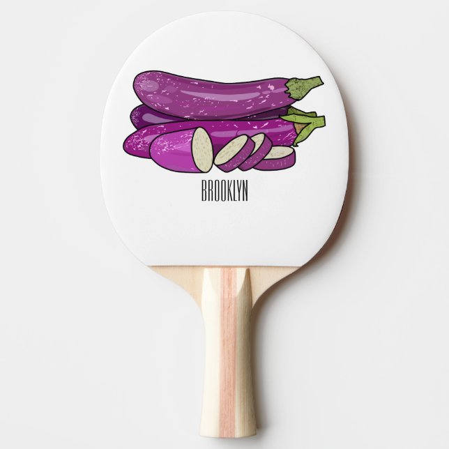 Raquette De Ping Pong Illustration d'aubergine (Devant)
