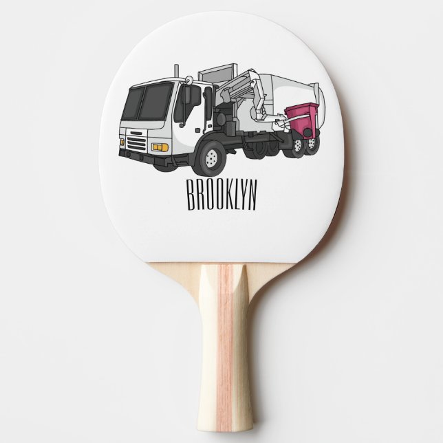 Raquette De Ping Pong Illustration de camion à ordures (Devant)