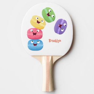 Raquette De Ping Pong Illustration de caricature de macarons marrant mig