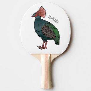 Raquette De Ping Pong illustration de cartoon d'oiseau perdrix crêté