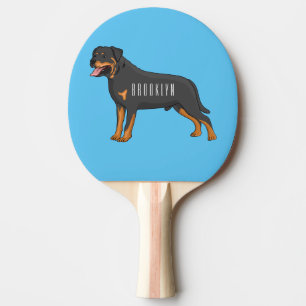 Raquette De Ping Pong Illustration de chien Rottweiler