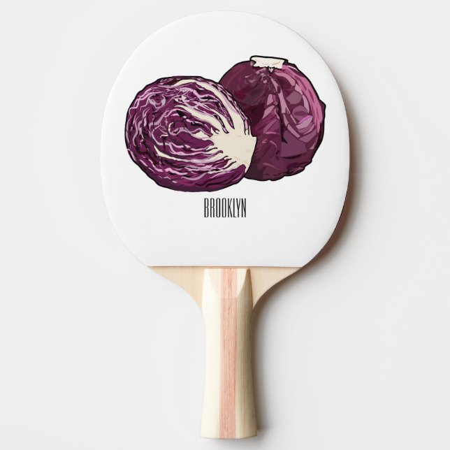 Raquette De Ping Pong Illustration de chou rouge (Devant)