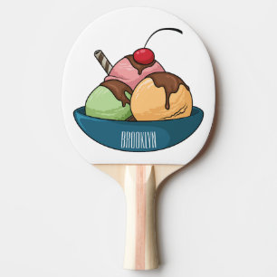 Raquette De Ping Pong Illustration de crème glacée