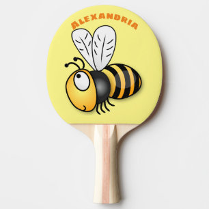 Raquette De Ping Pong Illustration de dessin animé d'abeilles joyeux