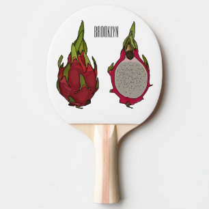 Raquette De Ping Pong Illustration de dessin animé de fruit du dragon