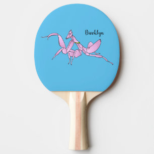 Raquette De Ping Pong Illustration de dessin animé de mante orchidée