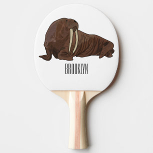 Raquette De Ping Pong Illustration de dessin animé de morse