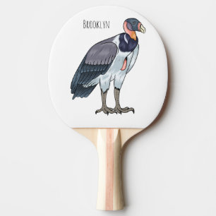 Raquette De Ping Pong Illustration de dessin animé d'oiseau vautour roi 