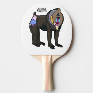 Raquette De Ping Pong Illustration de dessin animé Mandrill