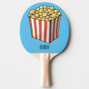 Raquette De Ping Pong Illustration de dessin animé Popcorn