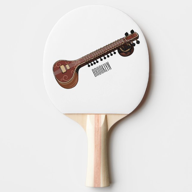 Raquette De Ping Pong Illustration de dessin de Sitar (Devant)