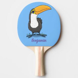 Raquette De Ping Pong Illustration de dessin humoristique du toucan joye