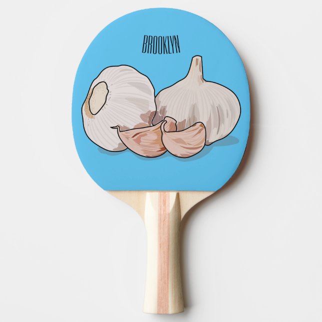 Raquette De Ping Pong Illustration de dessin sur l'ail (Devant)