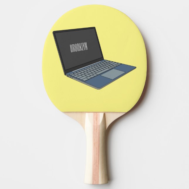 Raquette De Ping Pong Illustration de dessin sur ordinateur portable (Devant)