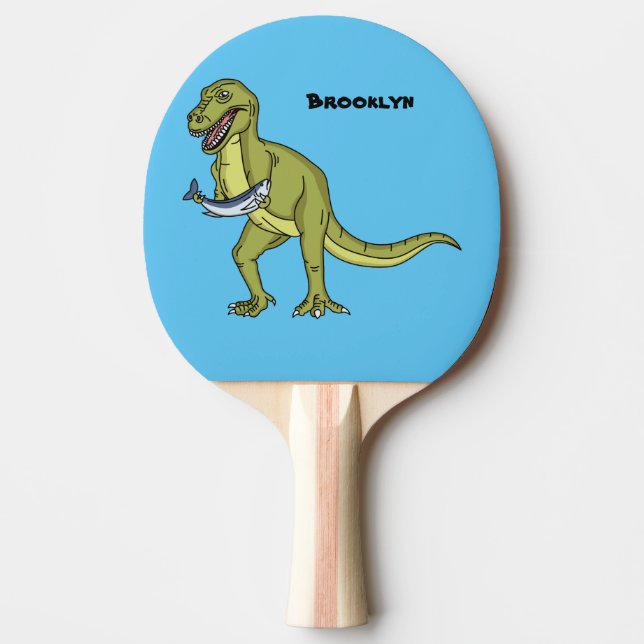 Raquette De Ping Pong Illustration de dinosaure T rex drôle (Devant)