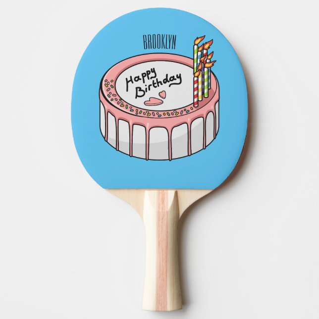 Raquette De Ping Pong Illustration de gâteau d'anniversaire (Devant)
