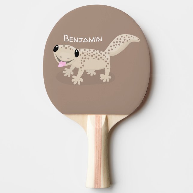 Raquette De Ping Pong Illustration de gecko tan tan mignon (Devant)