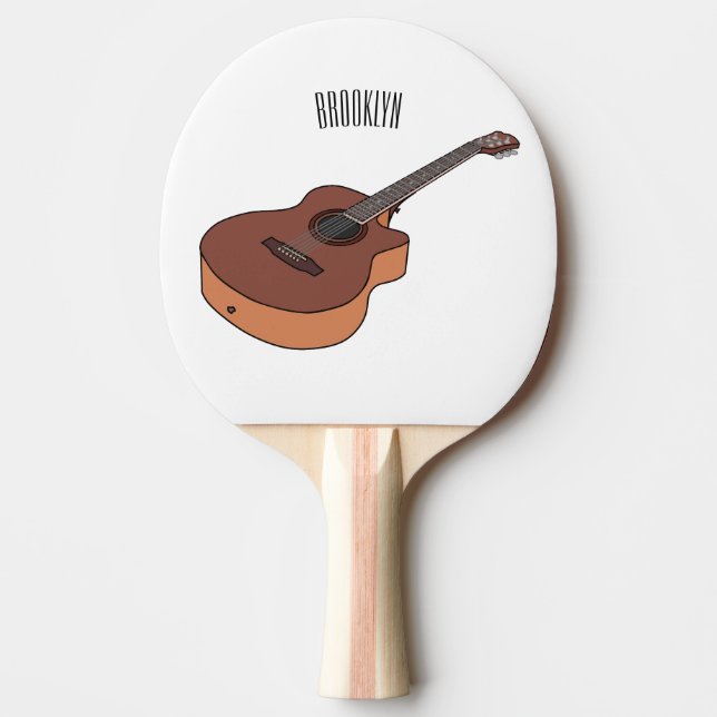 Raquette De Ping Pong Illustration de guitare acoustique (Devant)