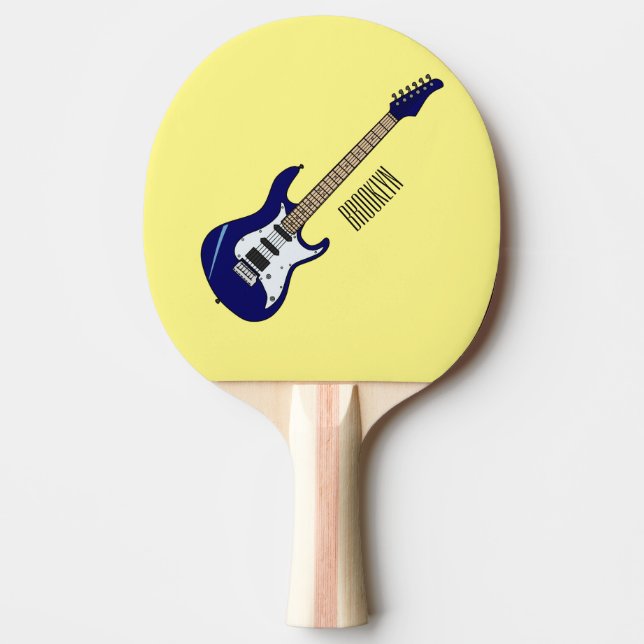 Raquette De Ping Pong Illustration de guitare électrique (Devant)