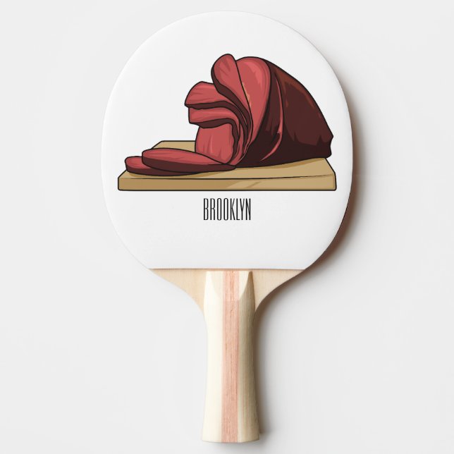 Raquette De Ping Pong Illustration de jambon (Devant)