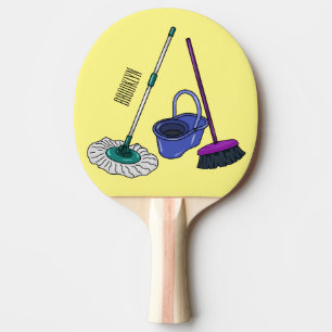 Raquette De Ping Pong Illustration de la bande dessinée Broom & mop