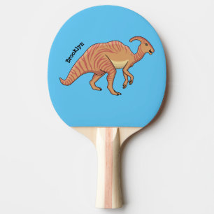 Raquette De Ping Pong Illustration de la caricature de dinosaure du para