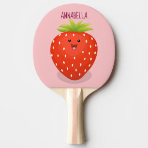 Raquette De Ping Pong Illustration de la fraise Cute kawaii