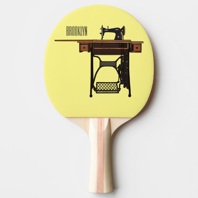 Raquette De Ping Pong Illustration de la machine à coudre (Devant)