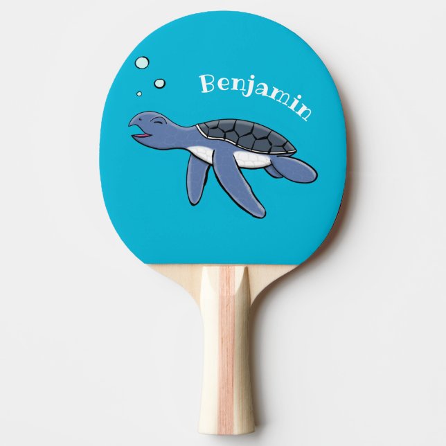 Raquette De Ping Pong Illustration de la petite tortue de mer (Devant)
