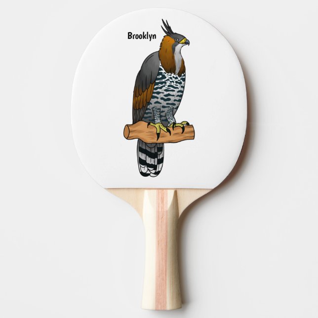 Raquette De Ping Pong Illustration de l'aigle à faucon orné (Devant)