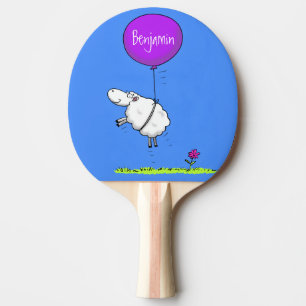 Raquette De Ping Pong Illustration de l'humour en ballons de mouton mign