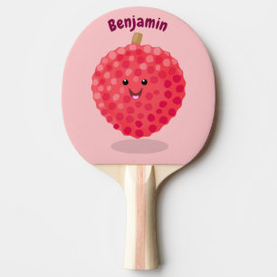 Raquette De Ping Pong Illustration de litchee rose mignon