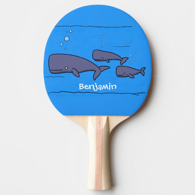 Raquette De Ping Pong Illustration de mignonne migratrice de baleines à  (Devant)
